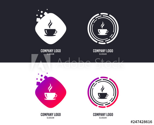 500x405 Logotype Concept Coffee Cup Sign Icon Hot Coffee Button Hot Tea