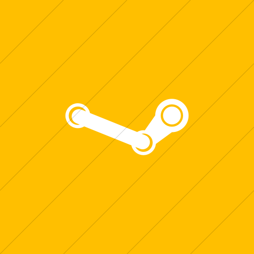 512x512 Iconsetc Flat Square White On Yellow Foundation Social Steam Icon