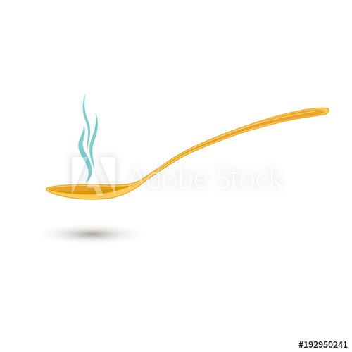 500x500 Hot Meal Spoon Flat Icon Yellow Boat With Steam Aroma