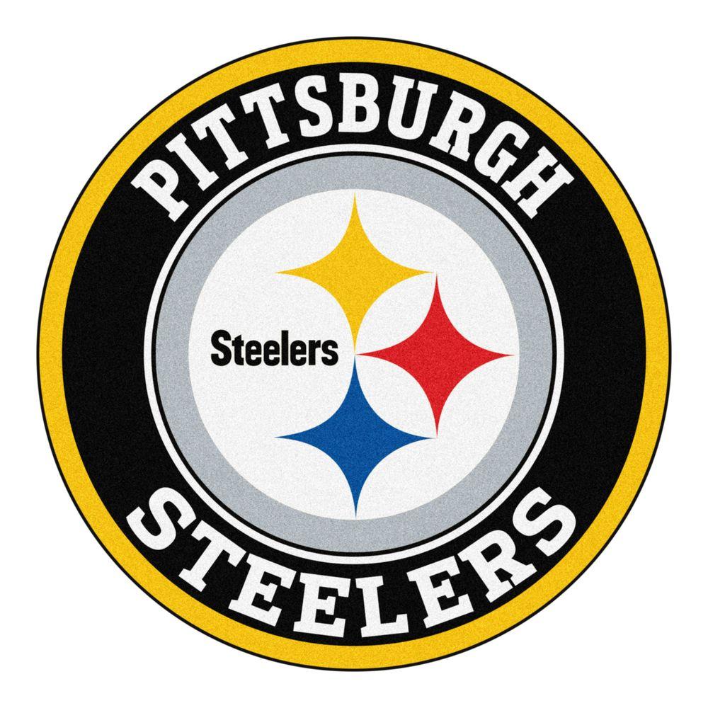1000x1000 Fanmats Nfl Pittsburgh Steelers Black Ft Round Area Rug