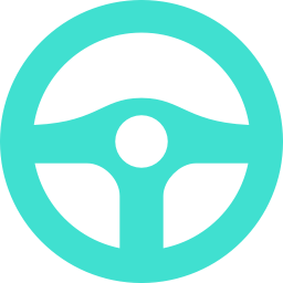 256x256 Free Turquoise Steering Wheel Icon