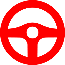 256x256 Red Steering Wheel Icon