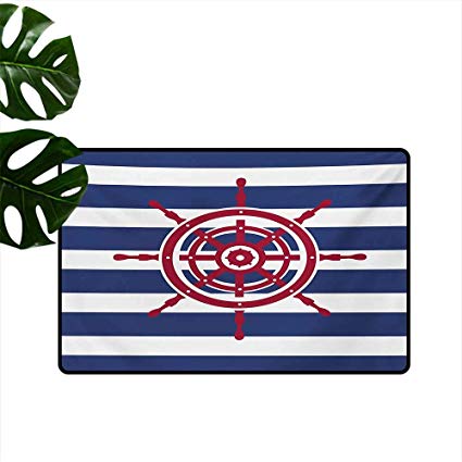 425x425 Non Slip Floor Mat, Illustration Of Ship Steering
