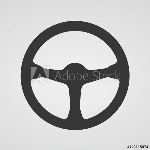 500x500 Steering Wheel Icon Vector Illustration