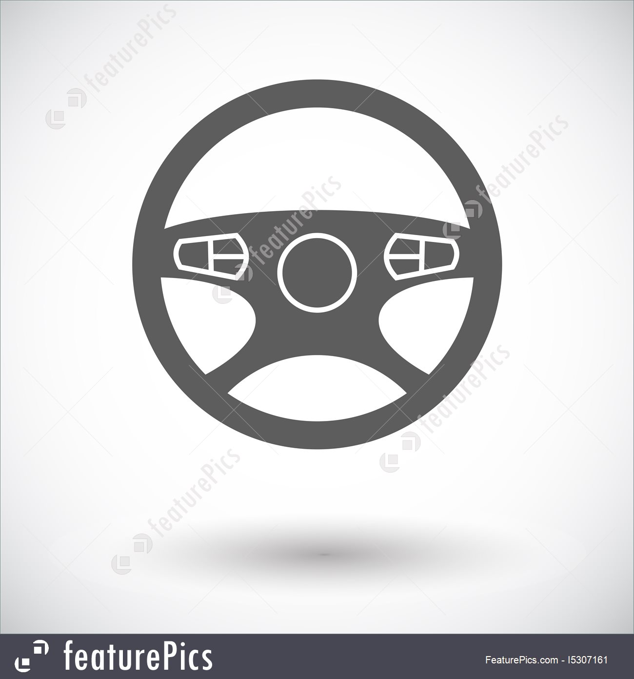 1300x1392 Car Steering Wheel Icon Stock Illustration
