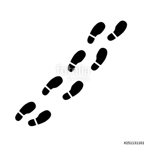500x500 Modern Design Shoes Foot Step Icon On White Background Stock