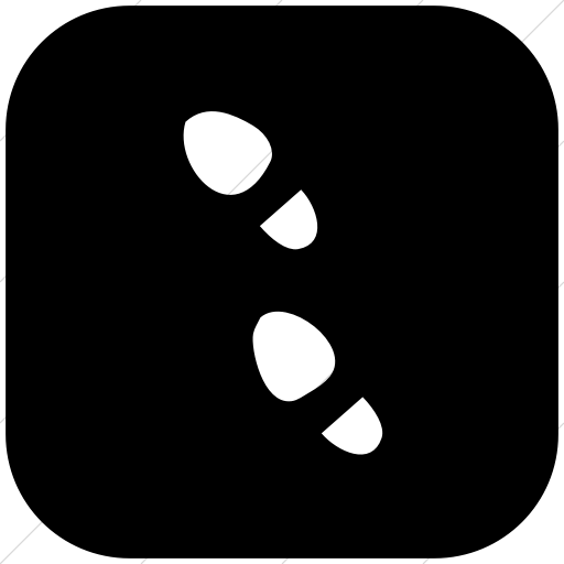 512x512 Iconsetc Flat Rounded Square White On Black Classica Foot Steps Icon