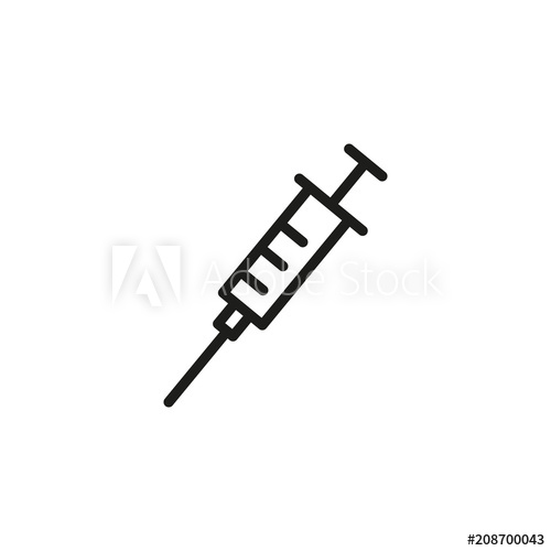 500x500 Sterile Syringe Line Icon Cure, Injection, Treatment