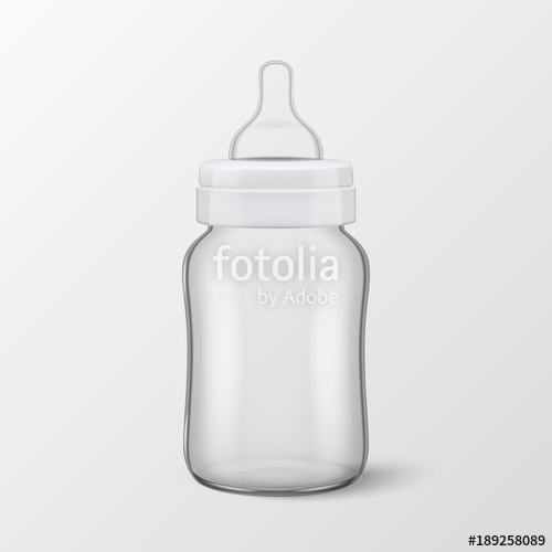 500x500 Vector Realistic Blank Baby Bottle Icon Closeup Isolated