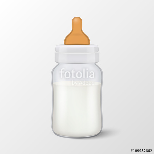 500x500 Vector Realistic Blank Baby Mother Breast Milk In Baby Milk Bottle