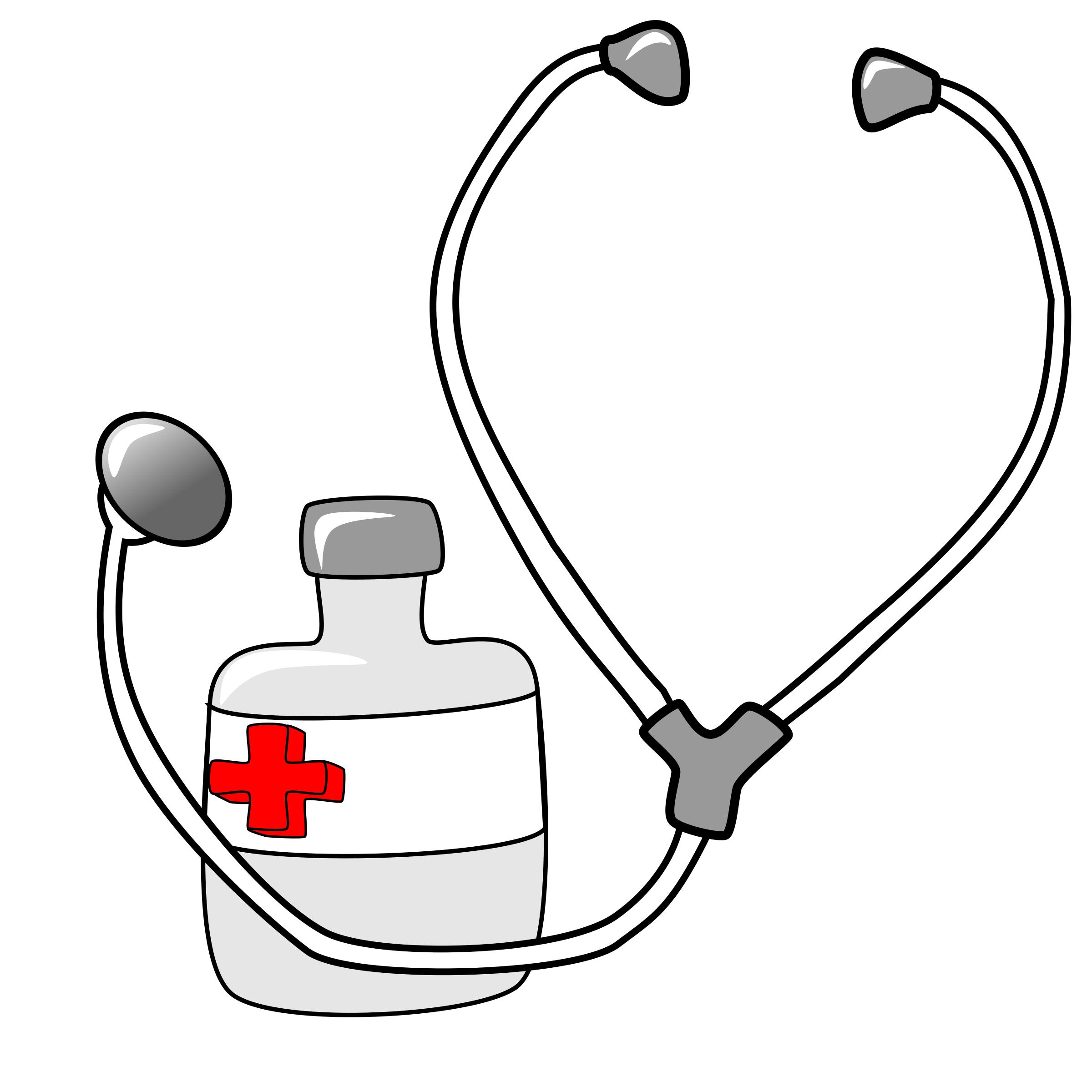 2400x2400 Medicine And A Stethoscope Icons Png
