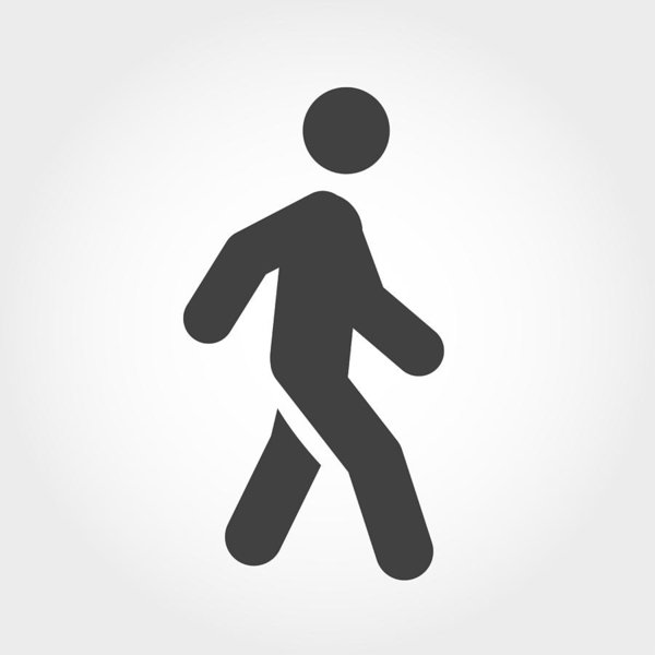 600x600 Walking Stick Figure Icon