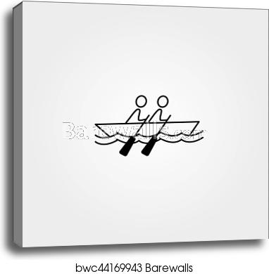 382x390 Cartoon Stick Figure Icon, Canvas Print Barewalls Posters