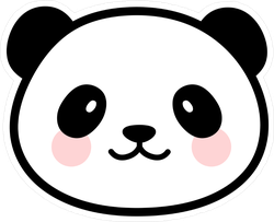 250x203 Simple Panda Face Icon Sticker
