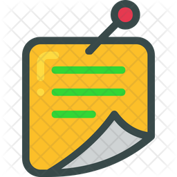256x256 Sticky Note Icon Of Colored Outline Style