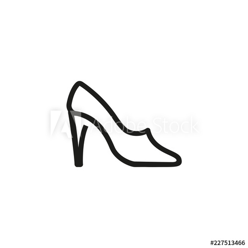 500x500 High Heel Shoe Line Icon Stiletto, Leather, Female Shoes