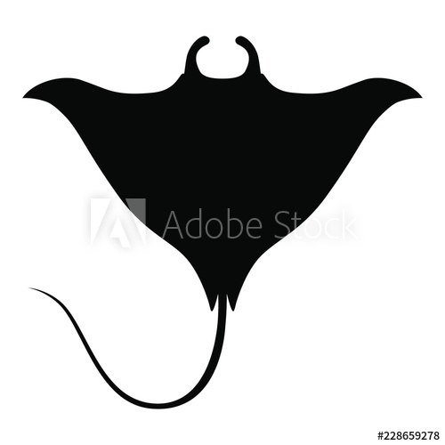 Stingray Icon Manta Ray Black Silhouette Isolated On White 500x500 Stingray Icon Manta Ray Black Silhouette Isolated On White