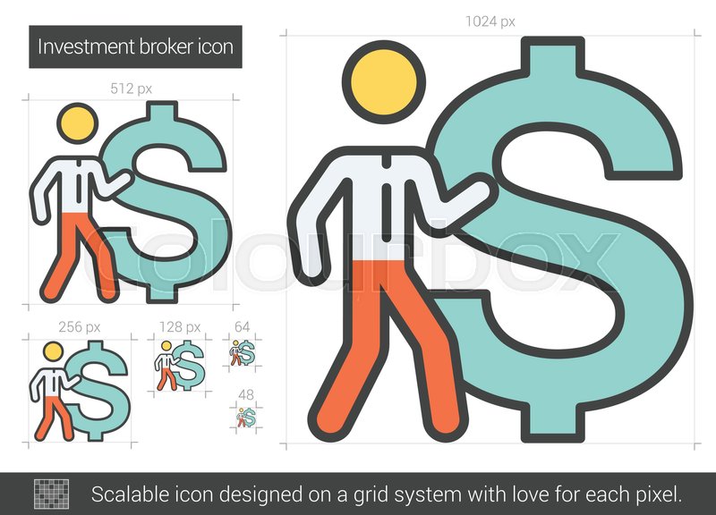 800x576 Investment Broker Vector Line Icon Stock Vector Colourbox