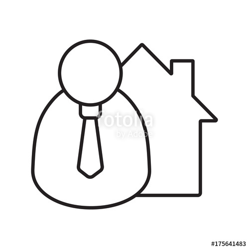 500x500 Broker, Realtor Linear Icon Stock Image And Royalty Free Vector