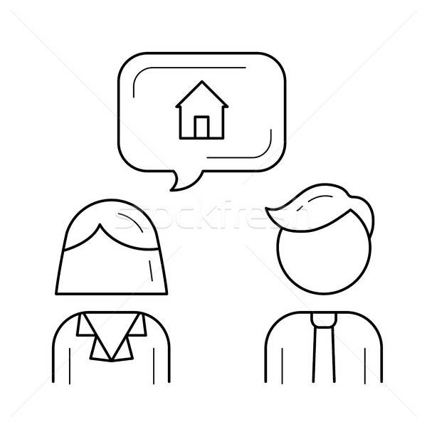 600x600 Mortgage Broker Line Icon Vector Illustration Andrei Krauchuk
