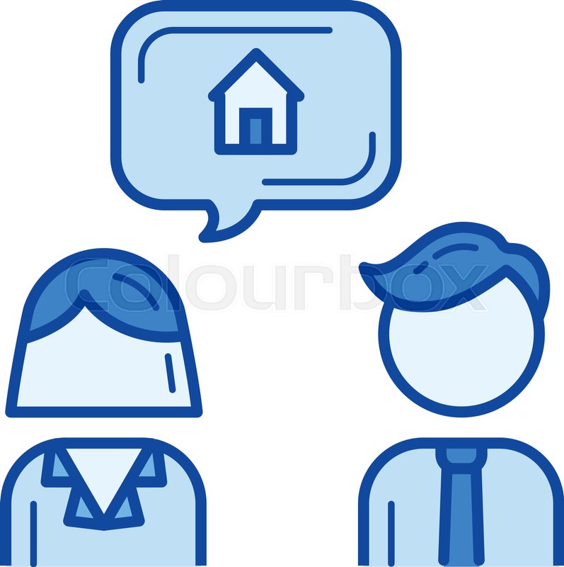 797x800 Mortgage Broker Vector Line Icon Stock Vector Colourbox