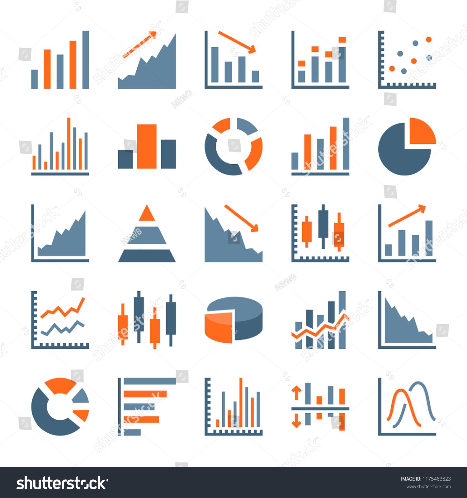 1500x1600 Graph And Chart Related Flat Icons Statistics, Growth And Pie