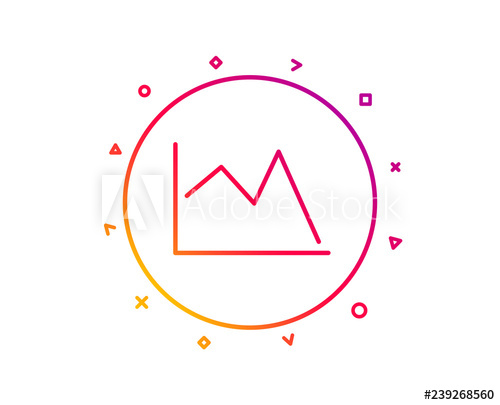 500x405 Line Chart Icon Financial Graph Sign Stock Exchange Symbol