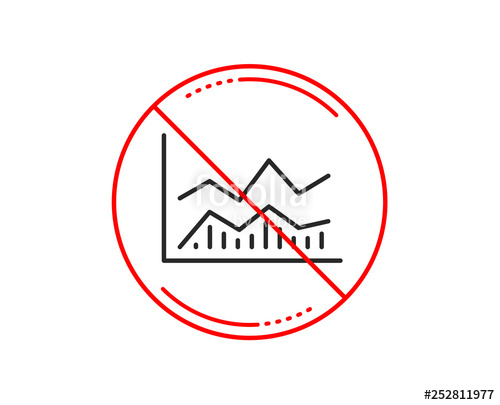 500x405 No Or Stop Sign Line Chart Icon Financial Growth Graph Sign