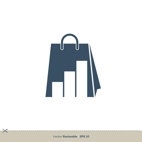 490x490 Shopping Bag Icon Logo Template Stock Chart Illustration Design