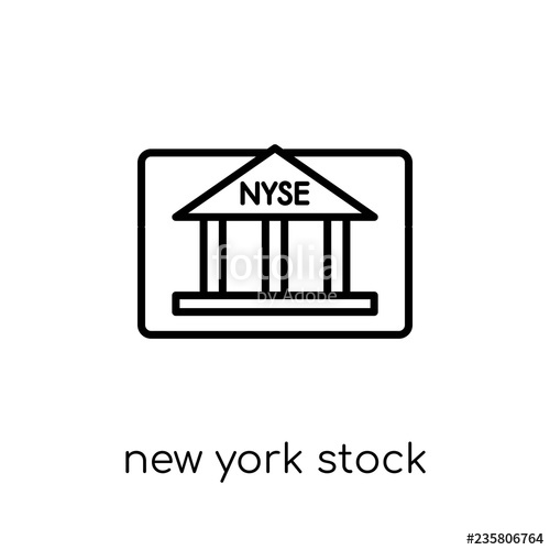 500x500 New York Stock Exchange Icon Trendy Modern Flat Linear Vector New