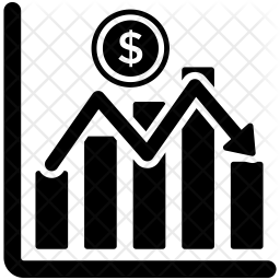 256x256 Stock Market Crash Icon Of Glyph Style