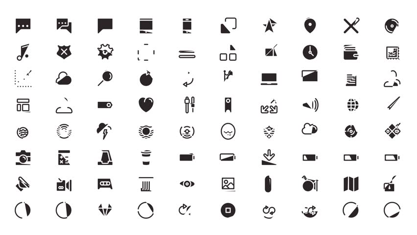 852x480 Icon Pack Volume Icon Stock Footage Video
