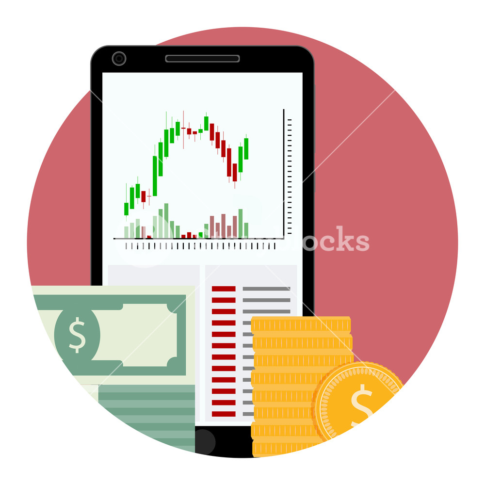 1000x1000 Stock Financial Market Icon Vector Graph Trade, Money Exchange
