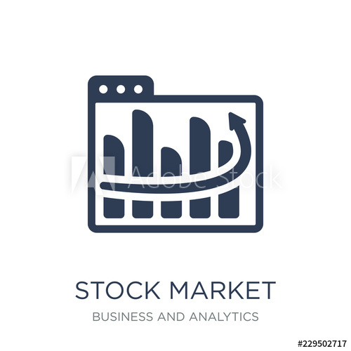 500x500 Stock Market Icon Trendy Flat Vector Stock Market Icon On White