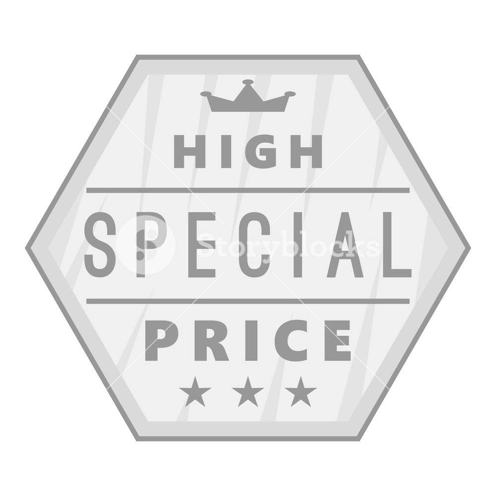 1000x1000 Label High Special Price Icon Gray Monochrome Illustration