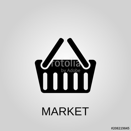 500x500 Market Icon Market Symbol Flat Design Stock