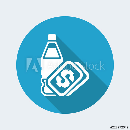 500x500 Vector Illustration Of Single Isolated Bottle Price Icon