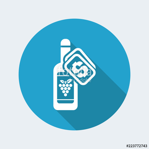 500x500 Vector Illustration Of Single Isolated Wine Price Icon Stock