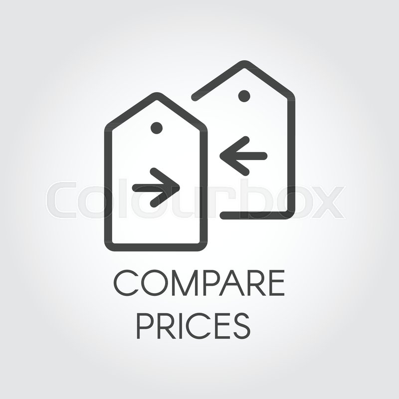 800x800 Compare Prices Icon Drawing In Line Stock Vector Colourbox