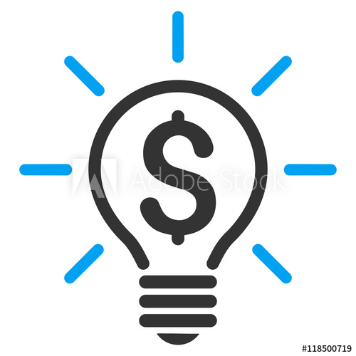 500x500 Electric Light Price Icon Vector Style Is Bicolor Flat Iconic