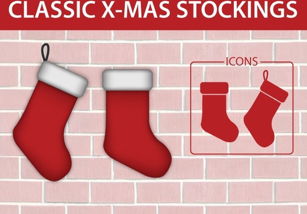 600x417 Classic Christmas Stocking Icon Free Vector In Adobe Illustrator