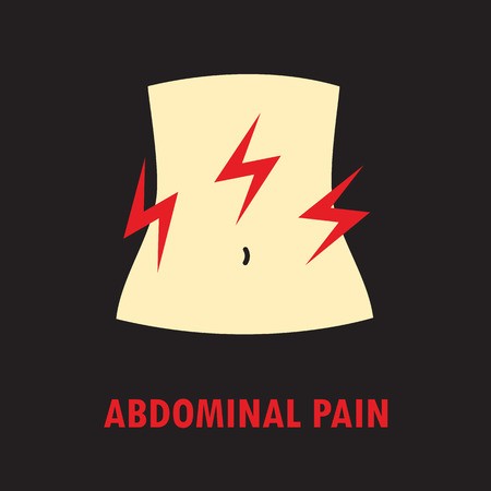 450x450 Abdominal Pain Or Stomachache Icon Template In Colored Flat Style