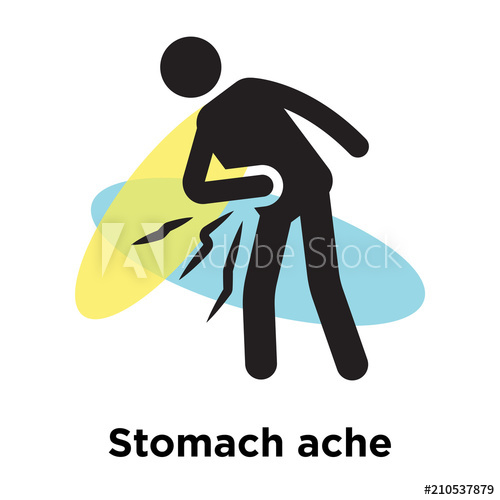 500x500 Stomach Ache Icon Vector Sign And Symbol Isolated On White