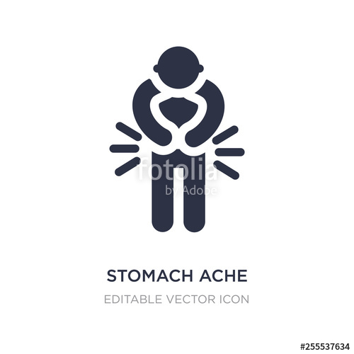 500x500 Stomach Ache Icon On White Background Simple Element Illustration
