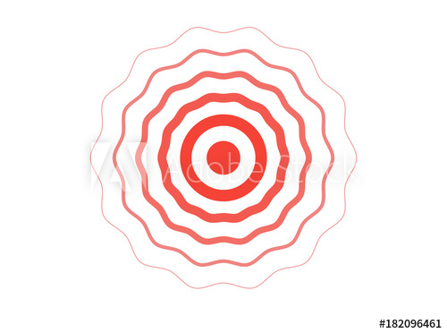 500x372 Target Of Pain Wave Halftone Icon To Indicate Of Back Pain, Neck