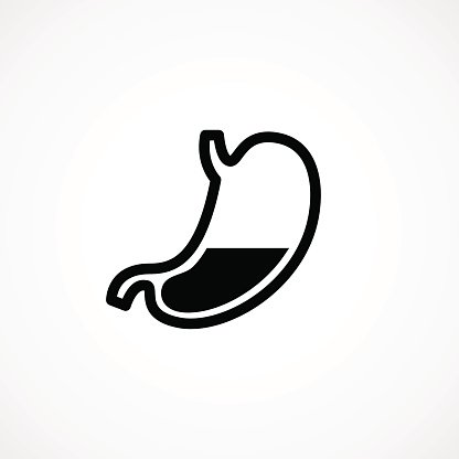 416x416 Black And White Line Stomach Icon Premium Clipart