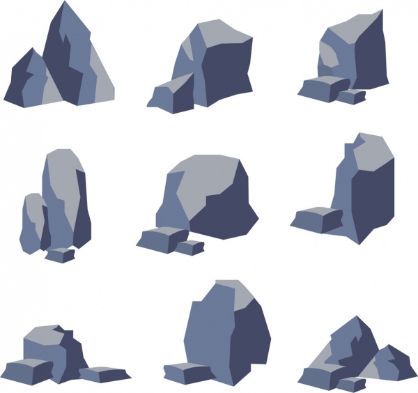 600x564 Stone Icons Collection Shapes Sketch Free Vector In Adobe