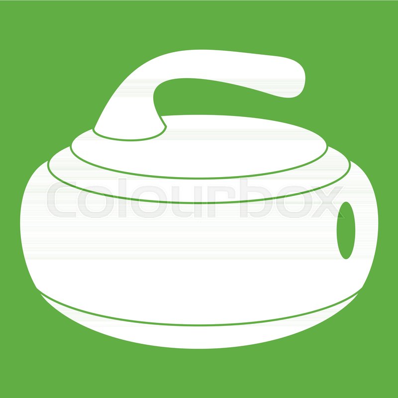 800x800 Curling Stone Icon White Isolated On Stock Vector Colourbox