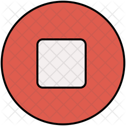 256x256 Stop Button Icon Of Flat Style