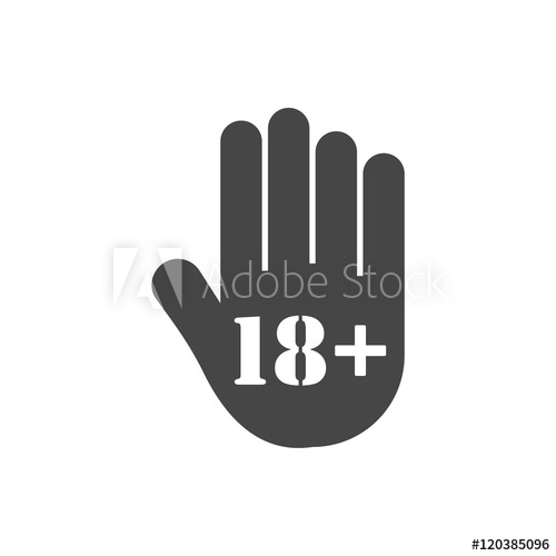 500x500 Age Limit Button, Stop Hand Icon